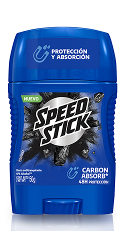 Desodorante speed stick barra carbon absorb 50 gramos