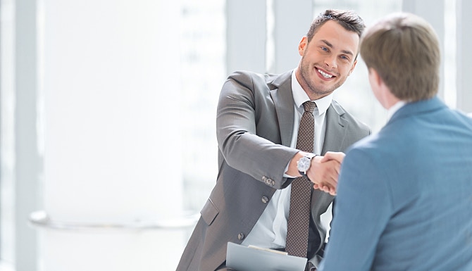 Businessmen on interview in office